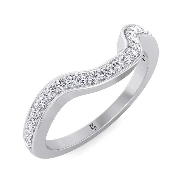 Stackable Pave Wedding Band with Curve (0.13 CT)