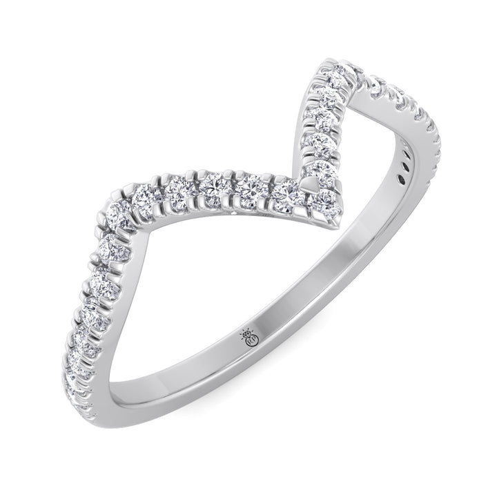 Pave Stackable Wedding Band with Curve (0.19 CT)