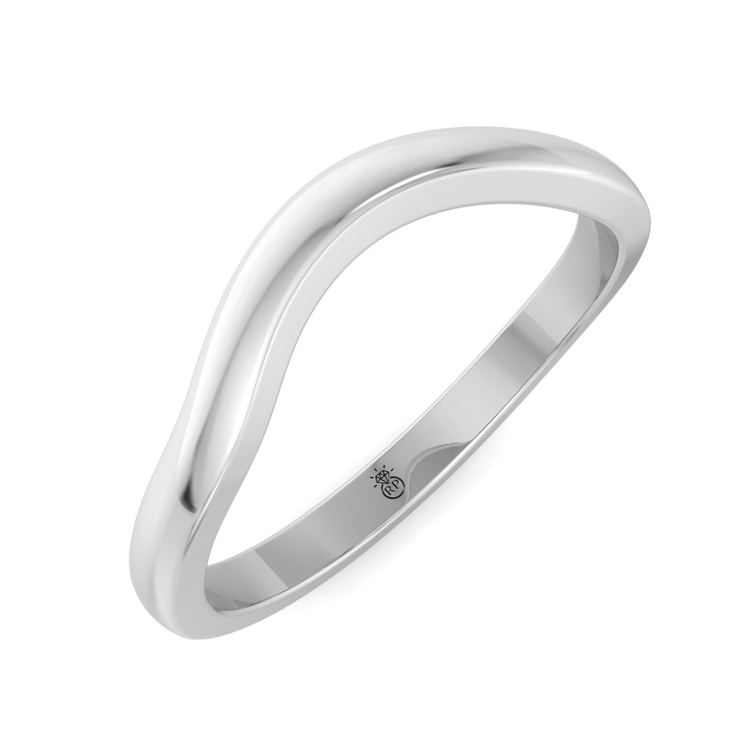 3mm Curved Plain Wedding Band