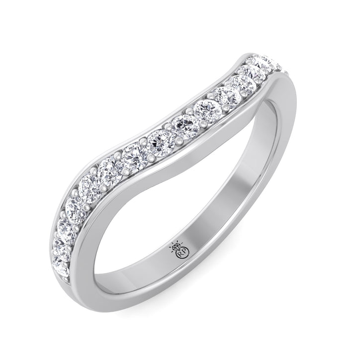 Channel Set Pave Wedding Band with Curve (.65CT)