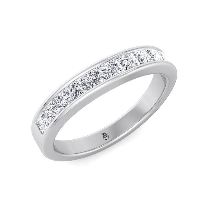 Channel Set Princess Shape Wedding Band (0.48 CT)