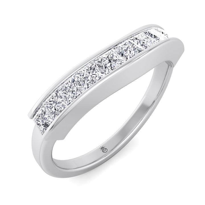 Half Eternity Wedding Band with Curve (0.48 CT)