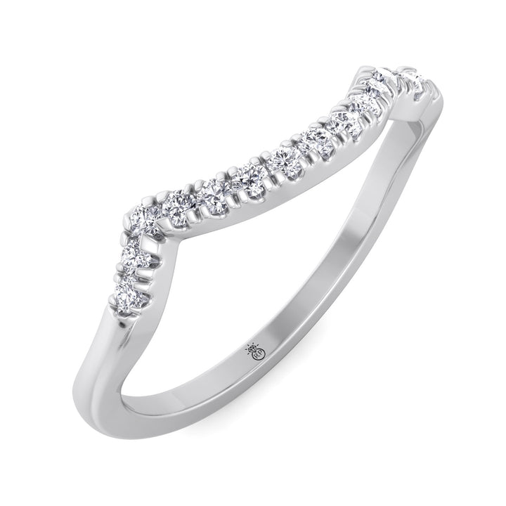 Stackable Wedding Band with Curve (0.05 CT)
