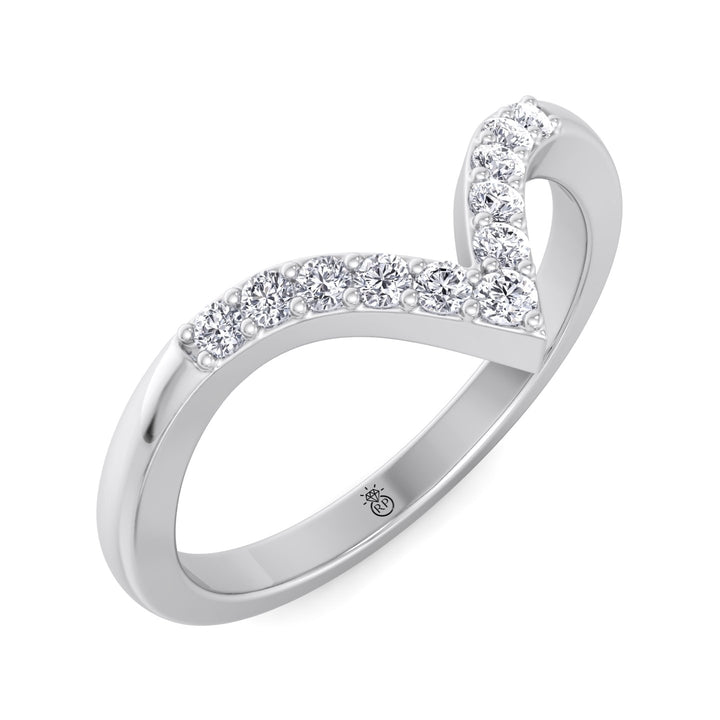 Matching Wedding Band with Curve (0.05 CT)