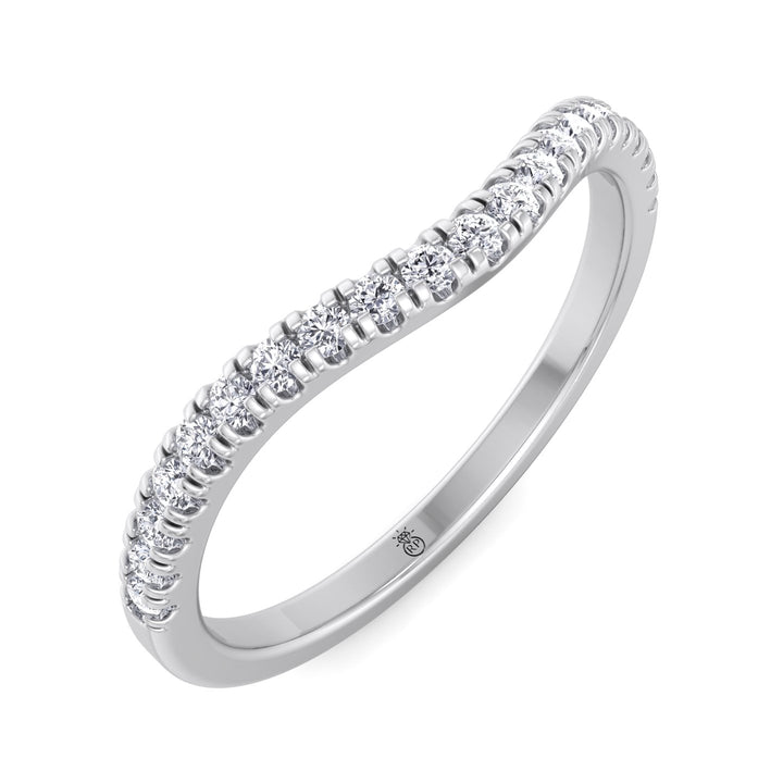 Pave Wedding Band with Curve (0.09 CT)