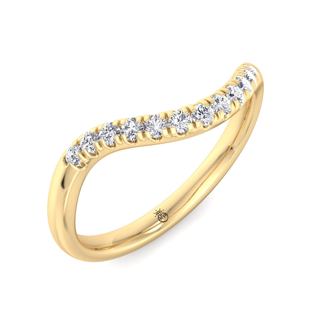 Matching Wedding Band with Curve (0.06 CT)