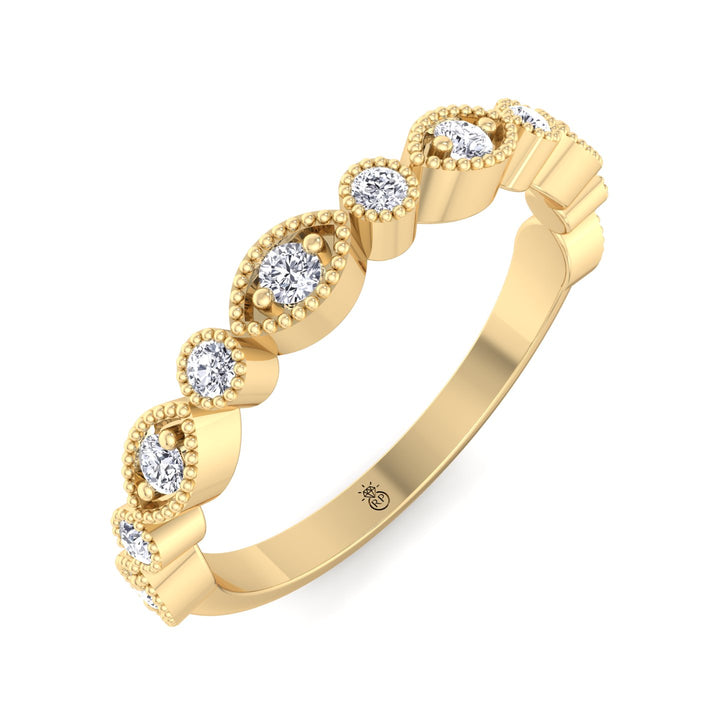 Vintage Milligrain Wedding Band (0.13 CT)