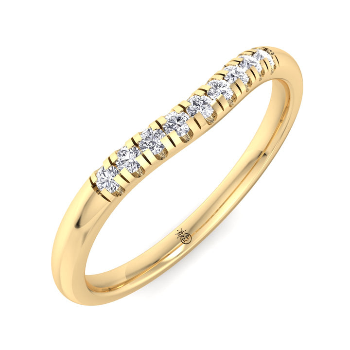 Matching Wedding Band with Curve (0.05 CT)
