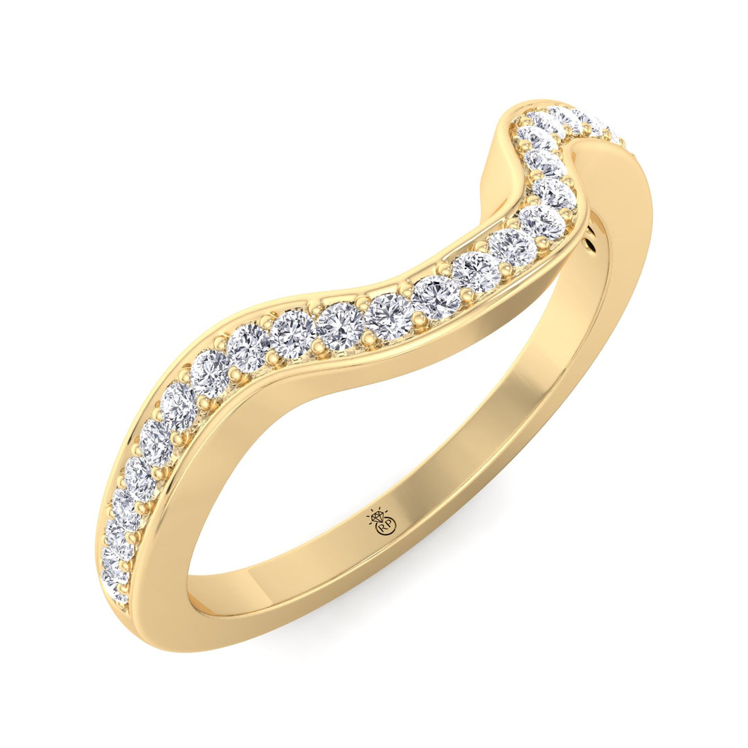 Stackable Pave Wedding Band with Curve (0.13 CT)