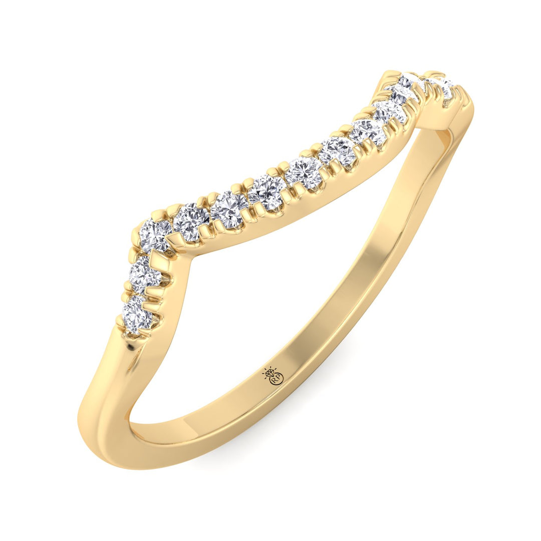 Stackable Wedding Band with Curve (0.05 CT)