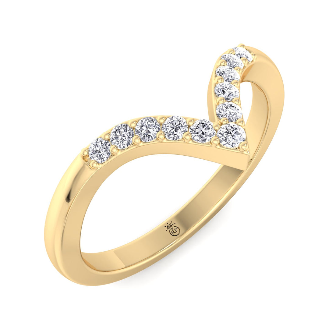 Matching Wedding Band with Curve (0.05 CT)