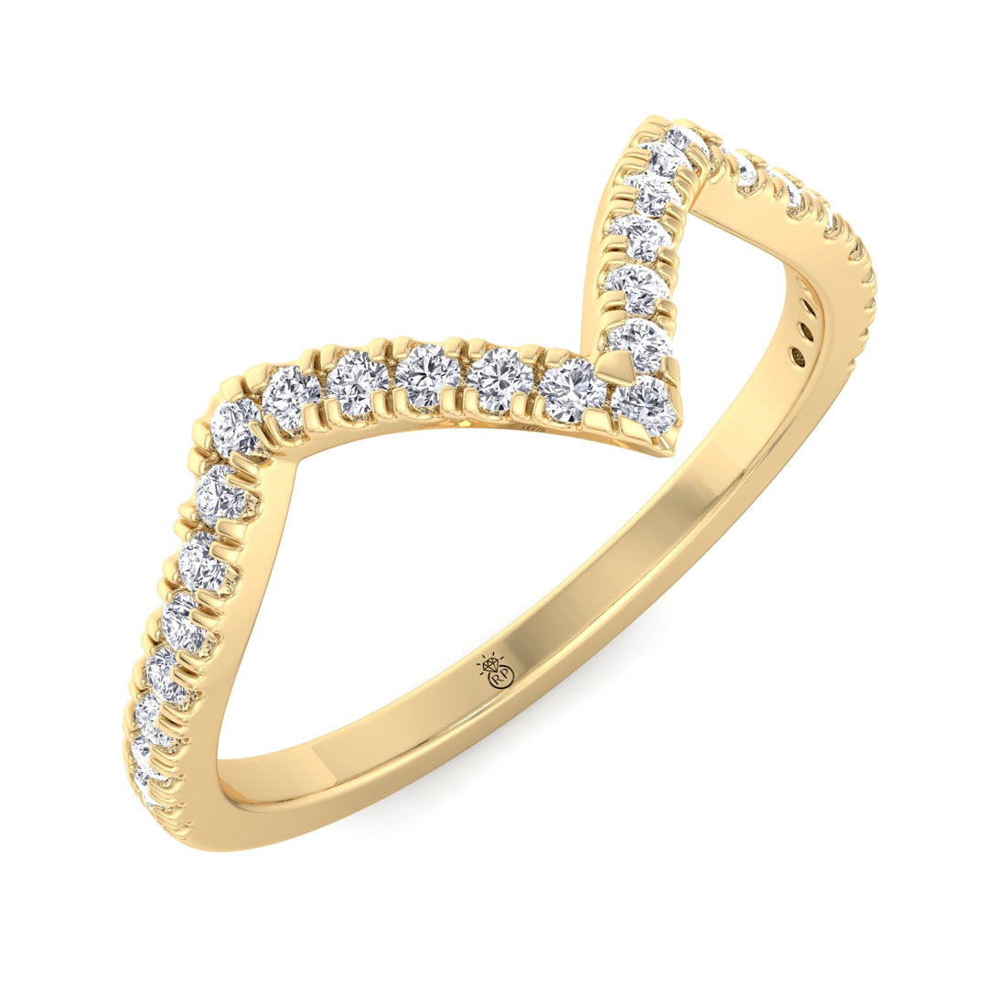 Pave Stackable Wedding Band with Curve (0.19 CT)