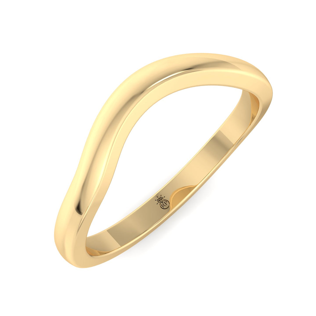 3mm Curved Plain Wedding Band