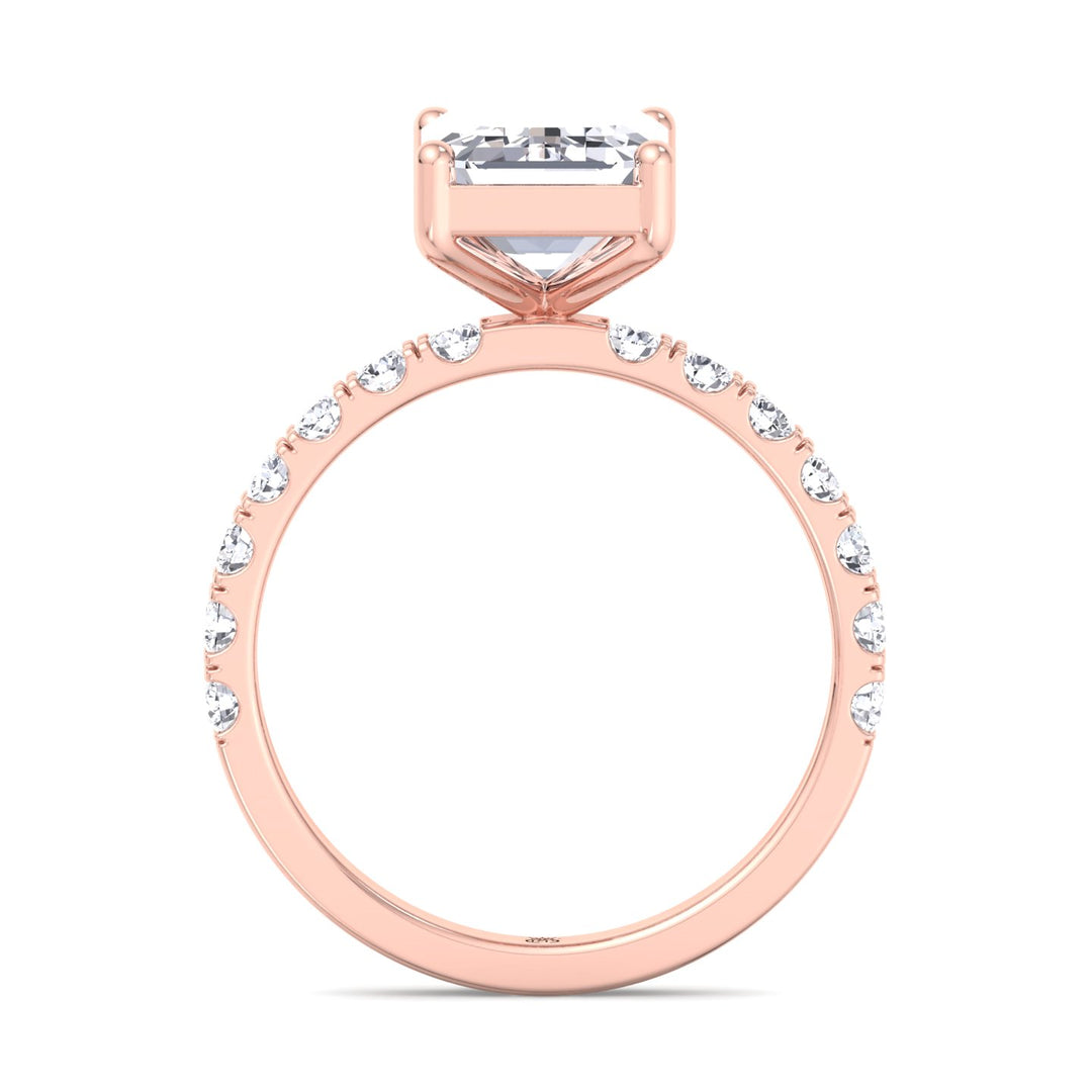 Emerald Cut Engagement Ring with Sidestones