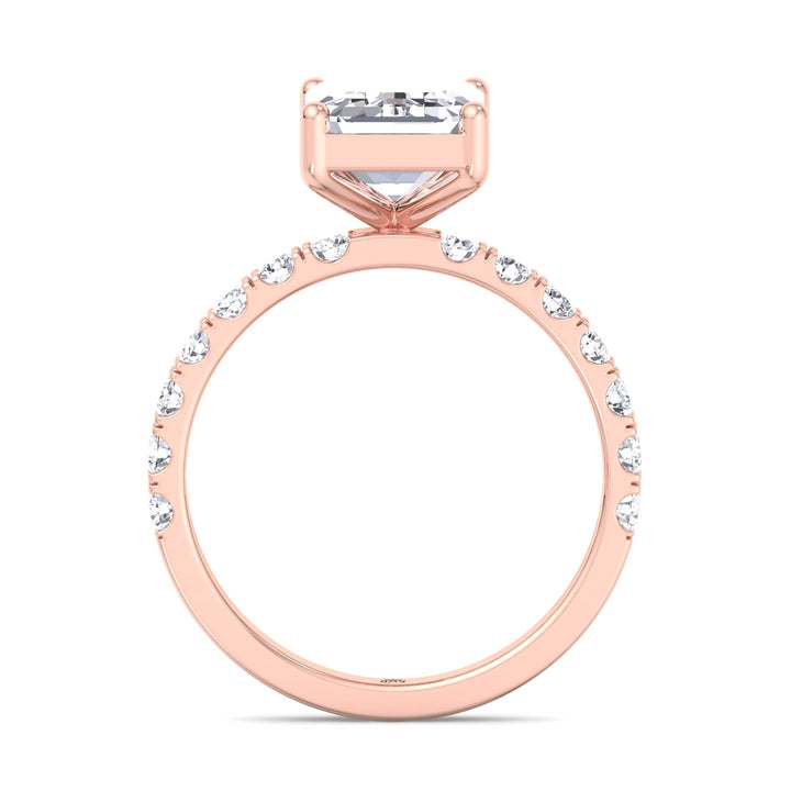 Emerald Cut Engagement Ring with Sidestones