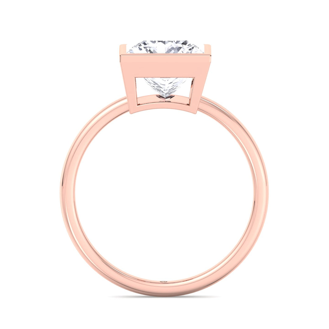 Princess Cut Bezel Set Engagement Ring