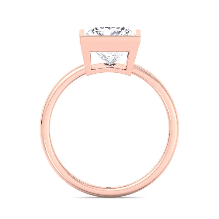 Princess Cut Bezel Set Engagement Ring