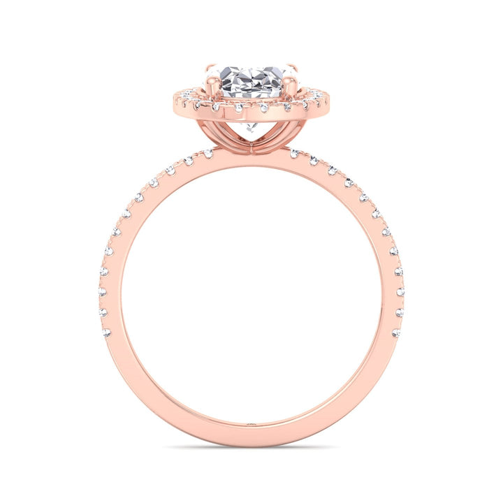 Maui - Oval Cut Halo Engagement Ring With Pavé Band