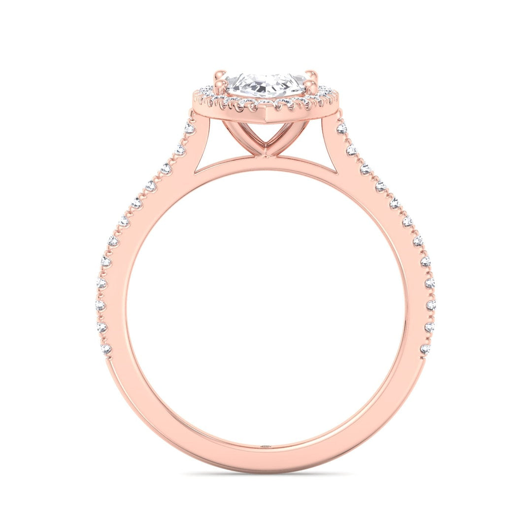 Marquise Cut Engagement Ring With Sidestones &amp; Halo