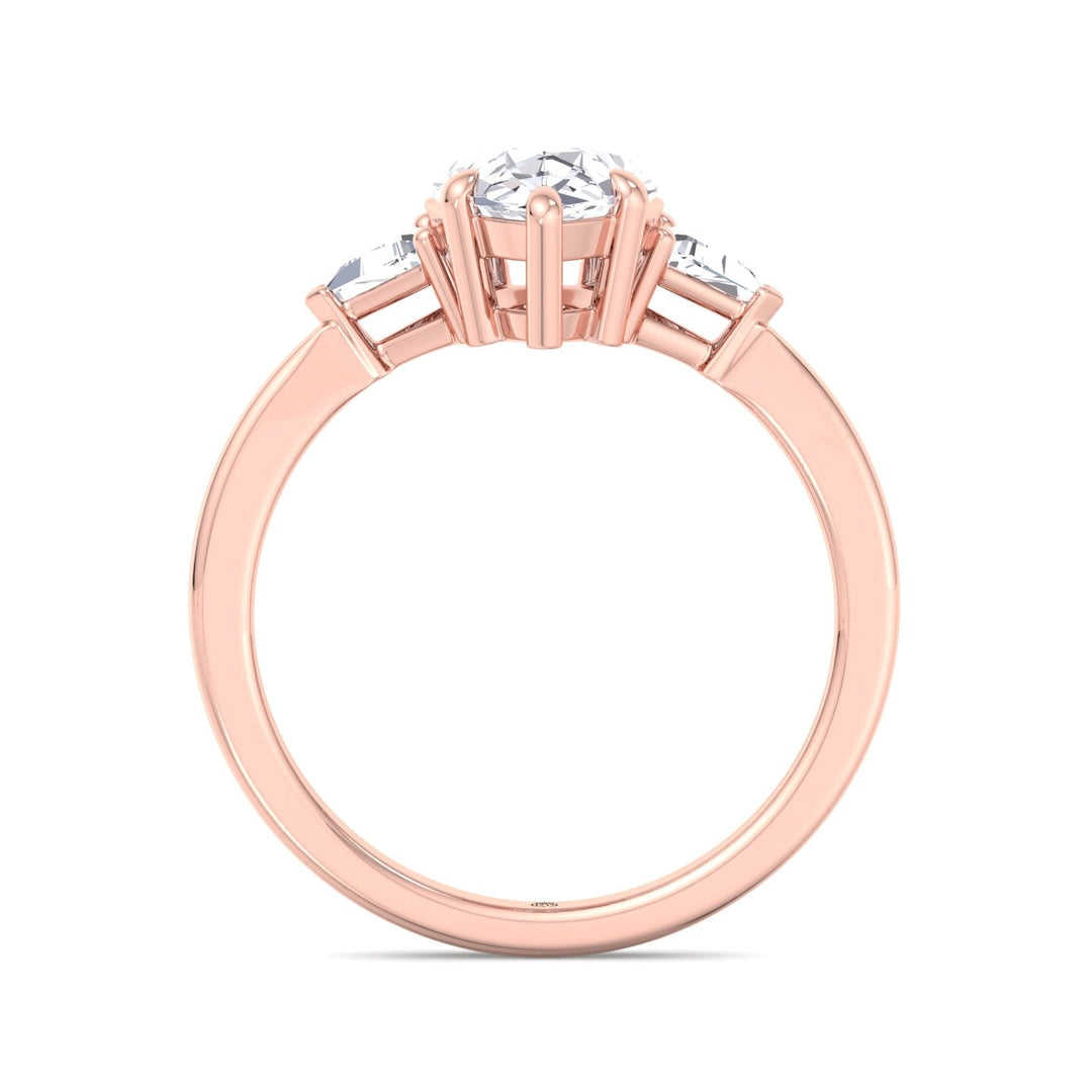 Pear Shape Engagement Ring with Tapered Side Stones