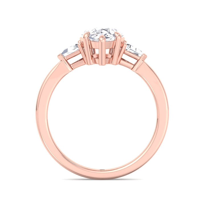 Pear Shape Engagement Ring with Tapered Side Stones