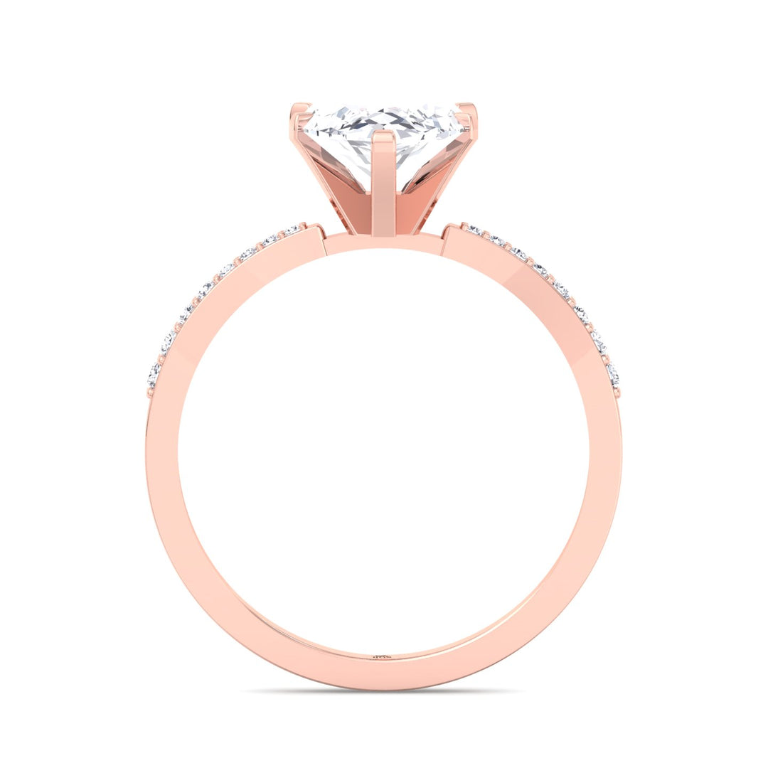Marquise Cut Engagement Ring with Sidestones