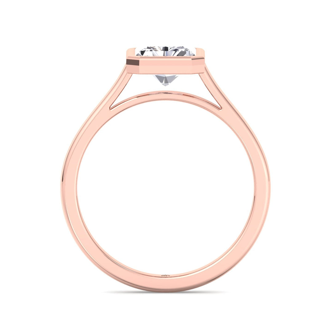 Radiant Cut Solitaire Engagement Ring Bezel Set