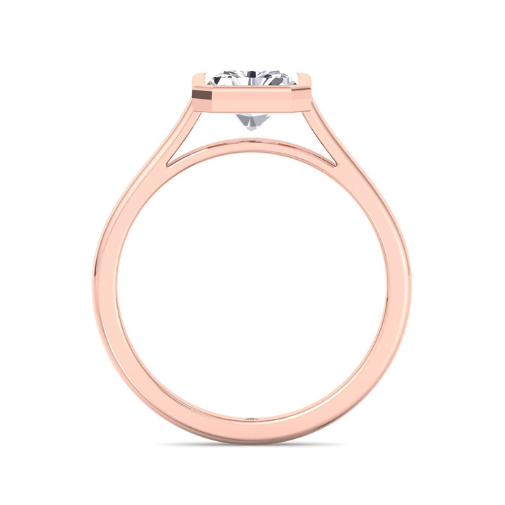 Radiant Cut Solitaire Engagement Ring Bezel Set