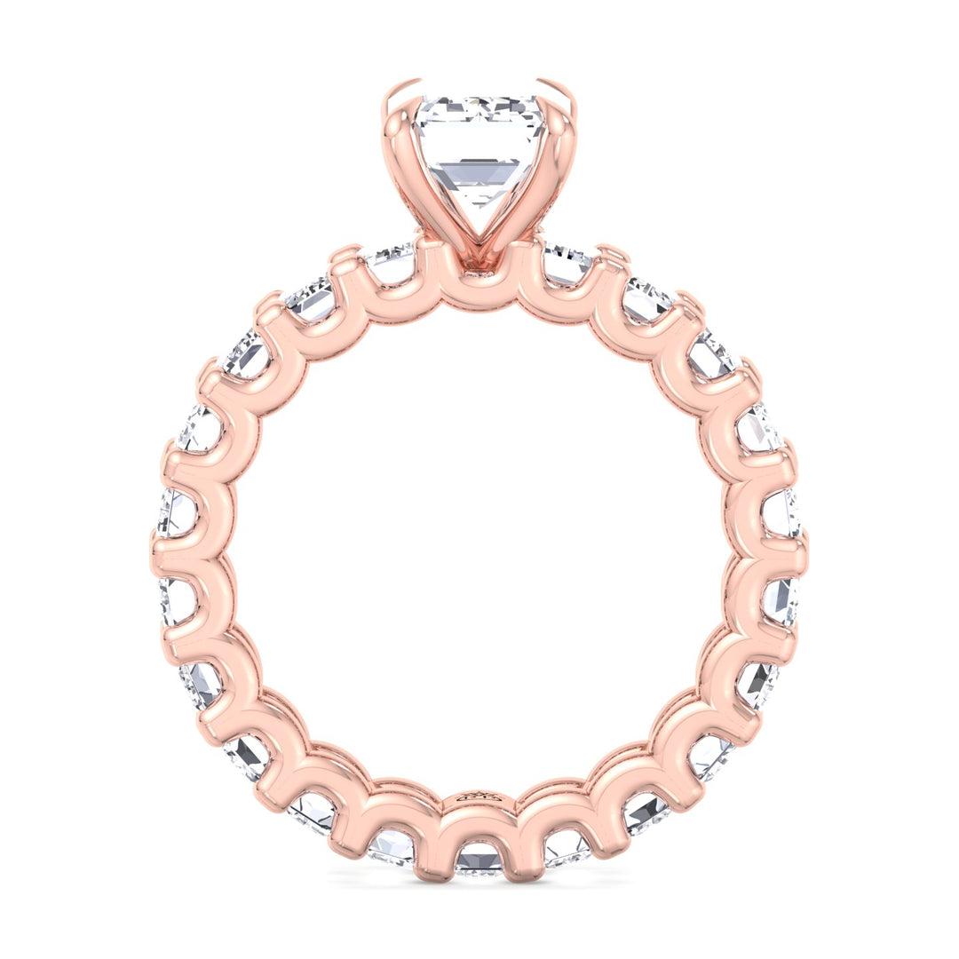 Emerald Cut Eternity Engagement Ring (U-Prong Setting)