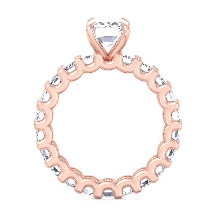 Emerald Cut Eternity Engagement Ring (U-Prong Setting)