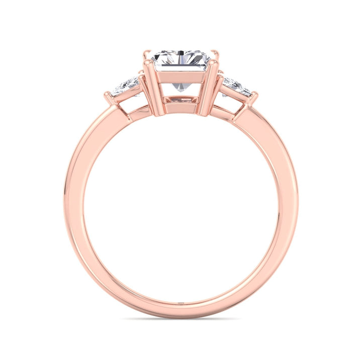 Radiant Cut Engagement Ring with Sidestones