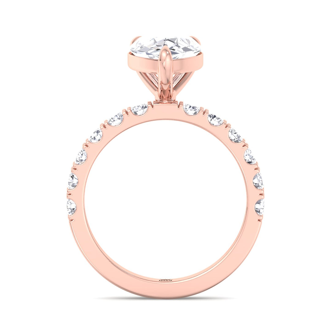 Pear Shape Ring with Sidestones