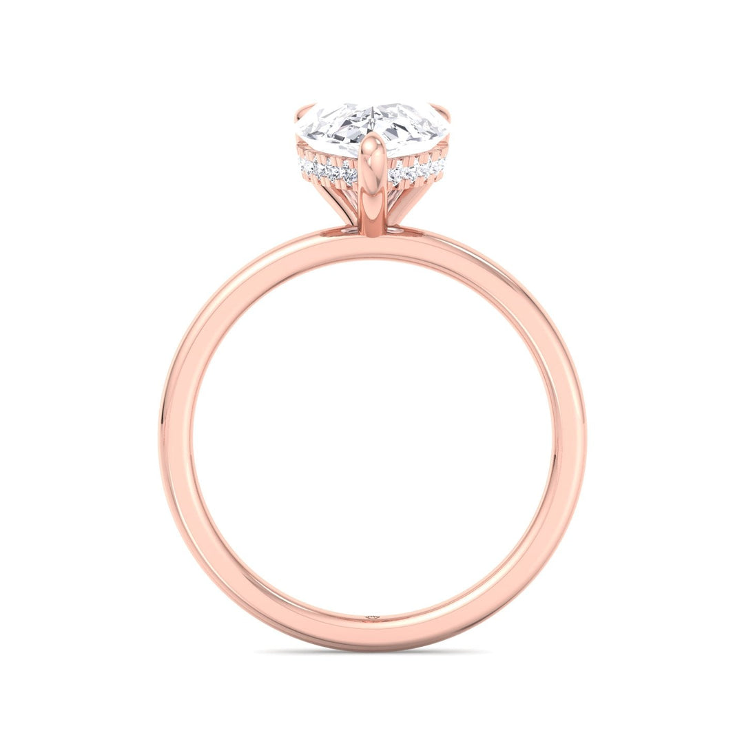 Pear Shape Engagement Ring with Hidden Halo