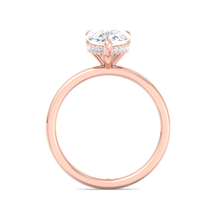 Pear Shape Engagement Ring with Hidden Halo