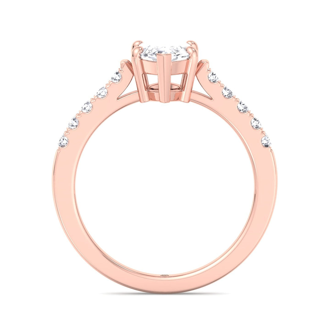 Marquise Cut Engagement Ring 6 Prongs With Sidestones