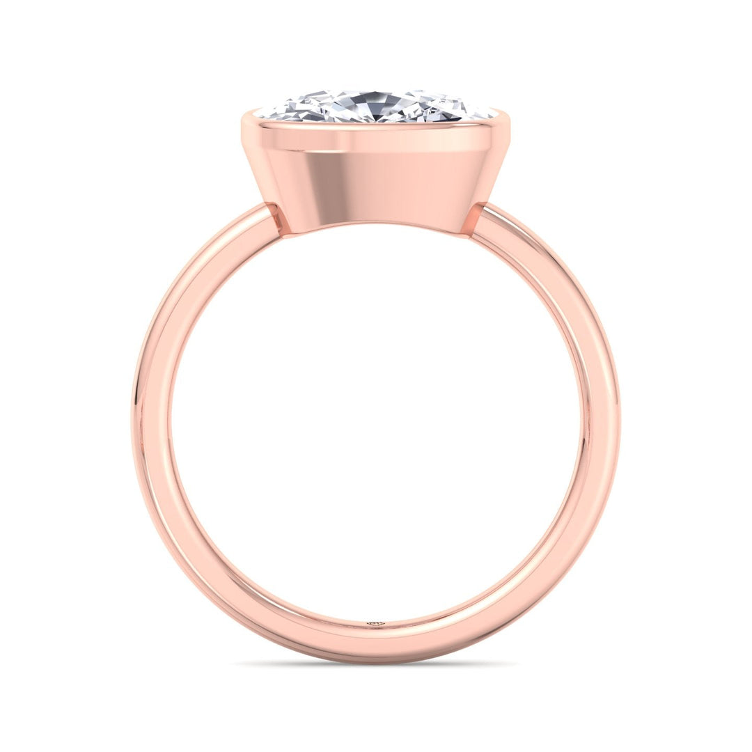 Elongated Cushion Cut East West Bezel Engagement Ring
