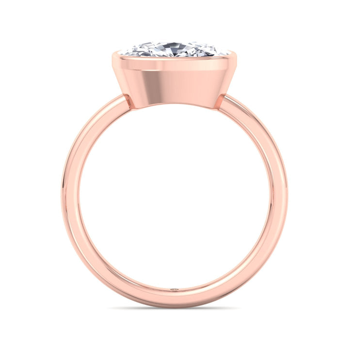 Elongated Cushion Cut East West Bezel Engagement Ring