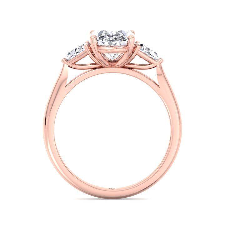 Oval Cut Engagement Ring with Sidestones