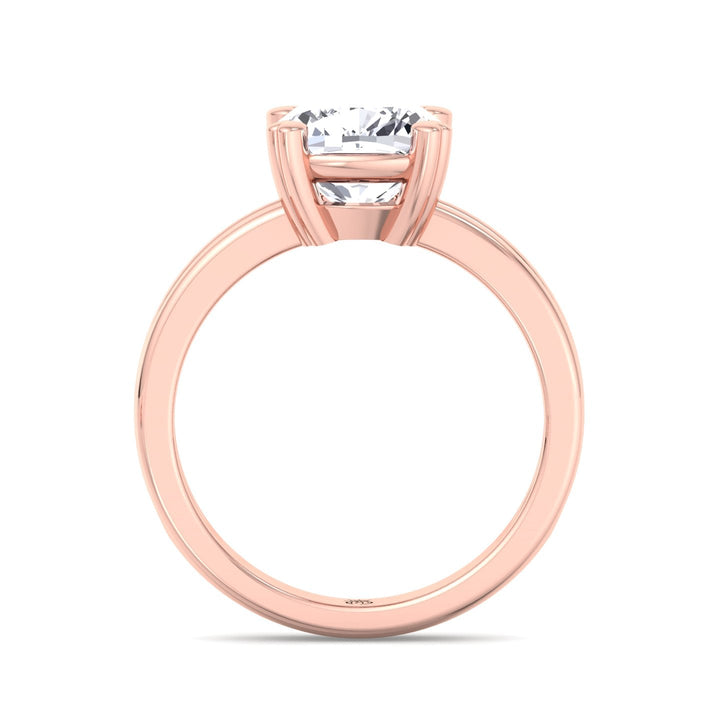 Cushion Cut Solitaire Engagement Ring With Double Band