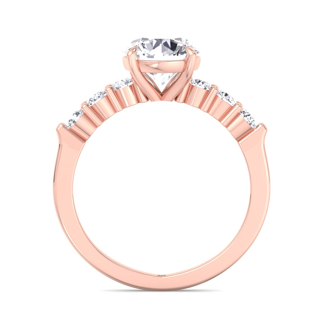 Round Cut Engagement Ring with Sidestones