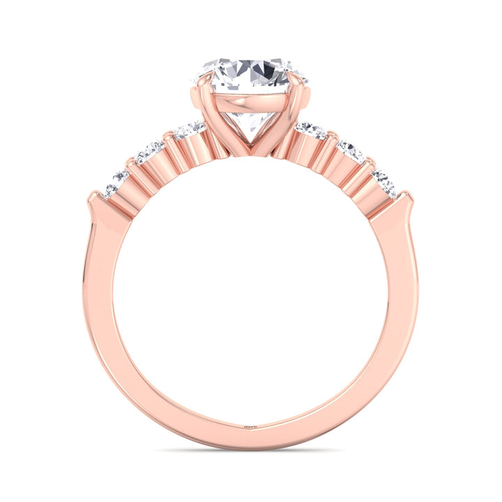 Round Cut Engagement Ring with Sidestones
