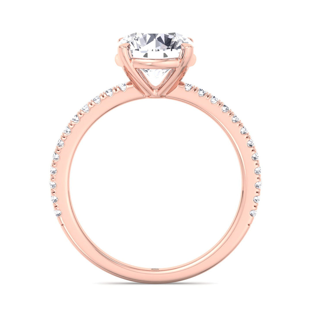 Round Cut   Engagement Ring with Sidestones