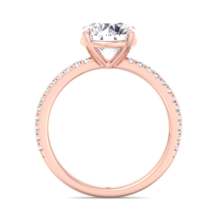 Round Cut   Engagement Ring with Sidestones