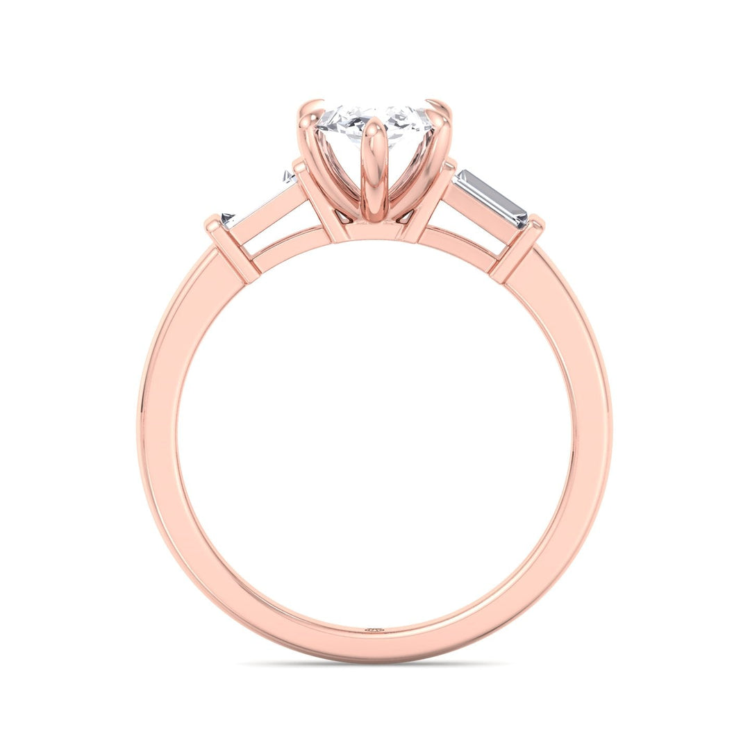 Marquise Cut Engagement Ring With Baguette Sidestones