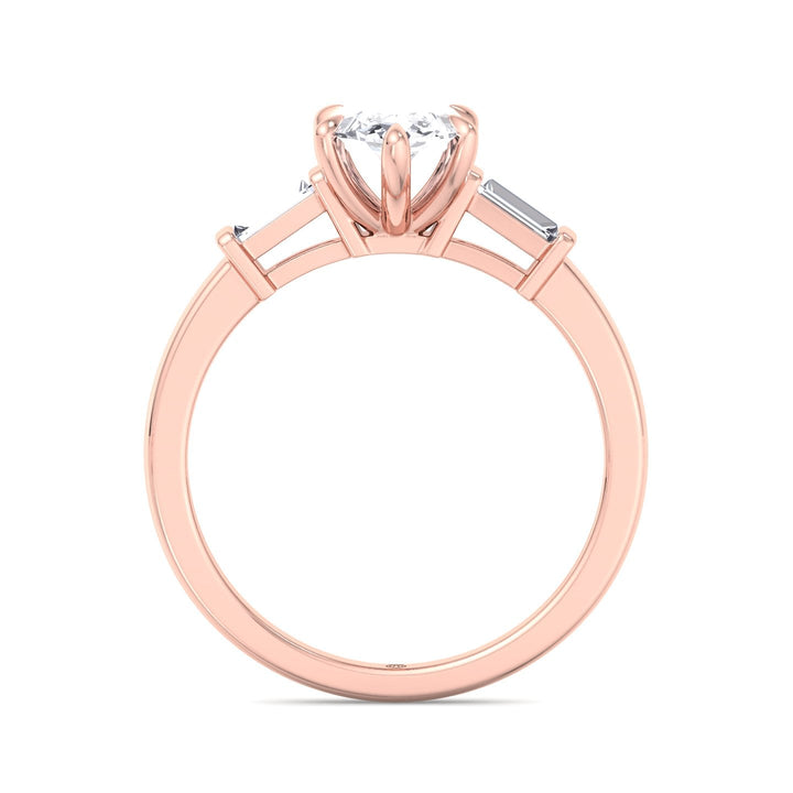 Marquise Cut Engagement Ring With Baguette Sidestones