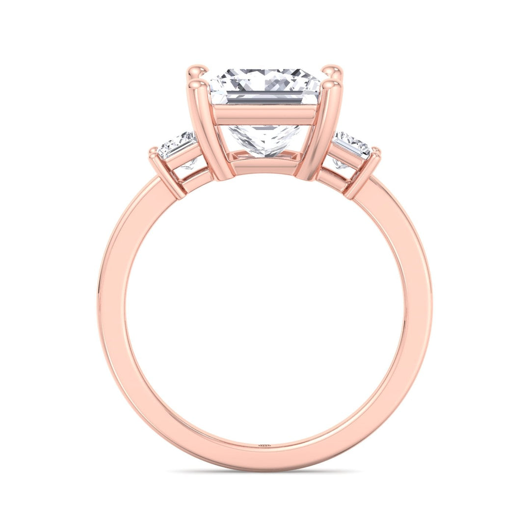 Princess Cut Engagement Ring With Princess Cut Sidestones