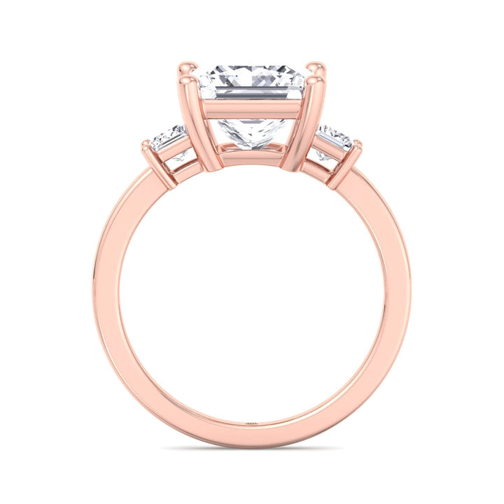 Princess Cut Engagement Ring With Princess Cut Sidestones