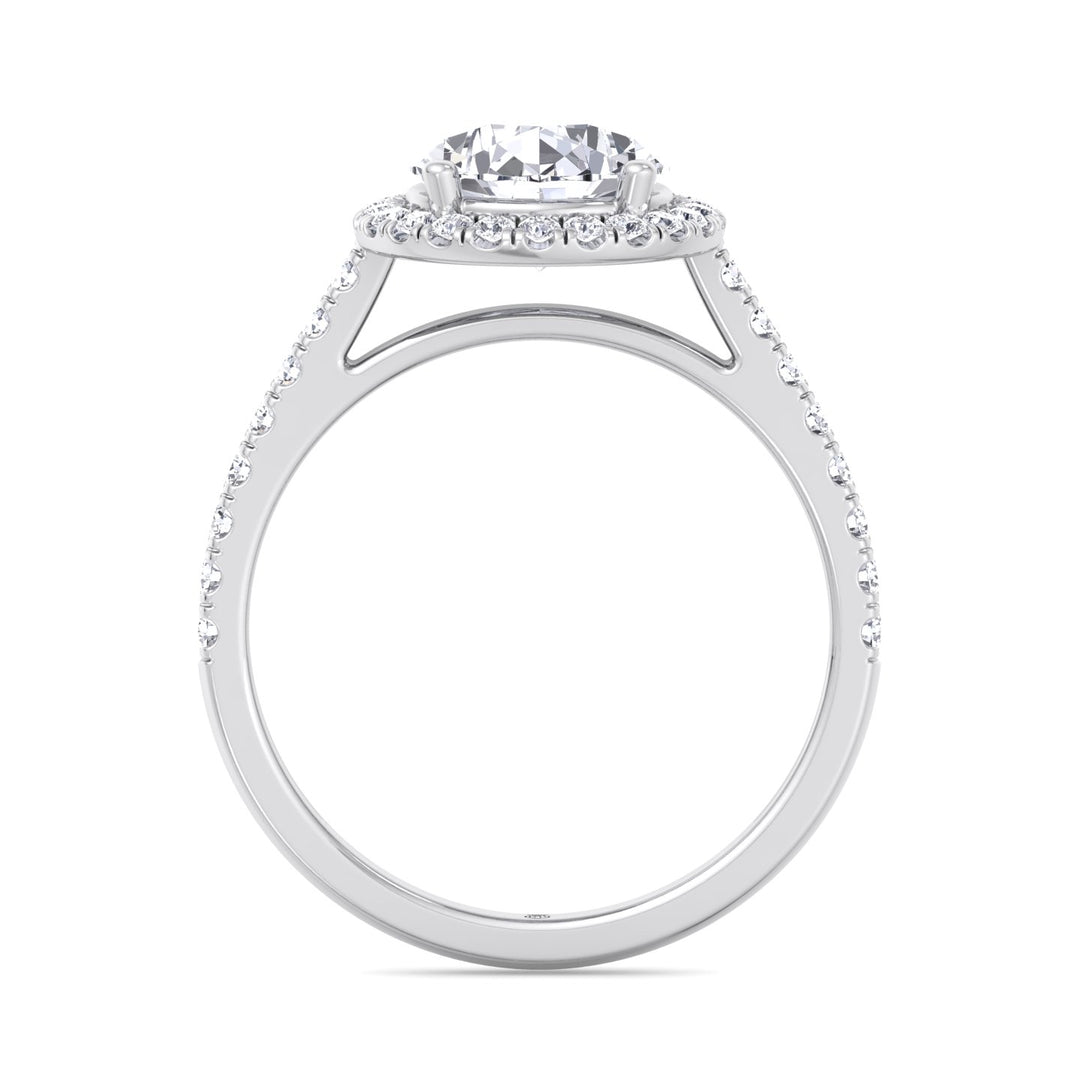 Pear Shape Halo   Engagement Ring with Sidestones