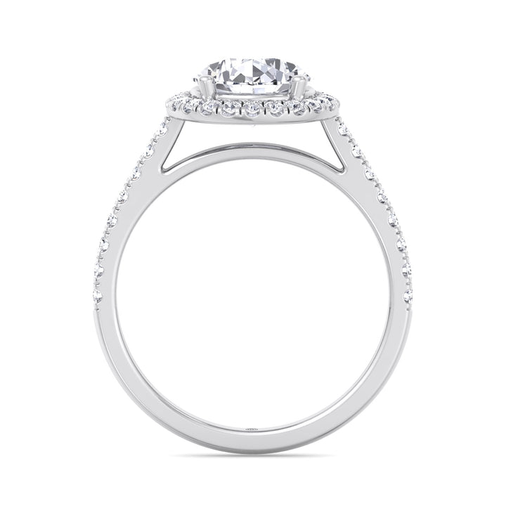 Pear Shape Halo   Engagement Ring with Sidestones