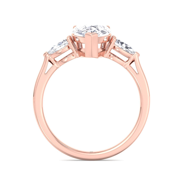 Pear Shape   Engagement Ring With Pear Sidestones